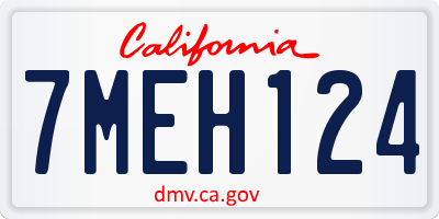 CA license plate 7MEH124