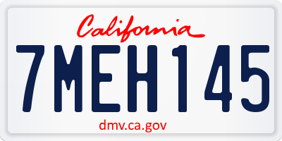 CA license plate 7MEH145