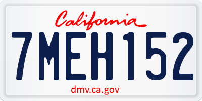 CA license plate 7MEH152