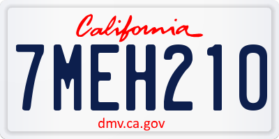 CA license plate 7MEH210