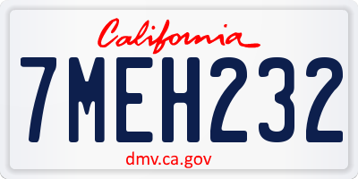 CA license plate 7MEH232