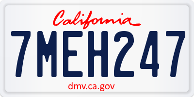 CA license plate 7MEH247