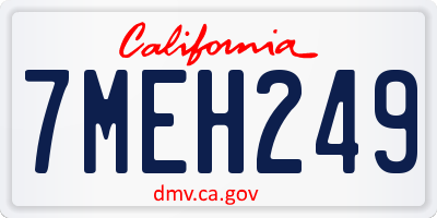 CA license plate 7MEH249