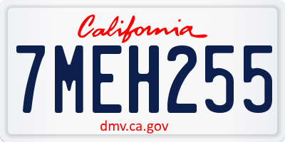 CA license plate 7MEH255