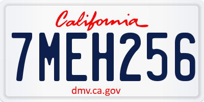CA license plate 7MEH256