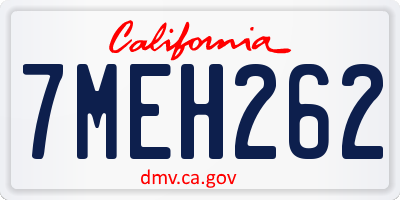 CA license plate 7MEH262