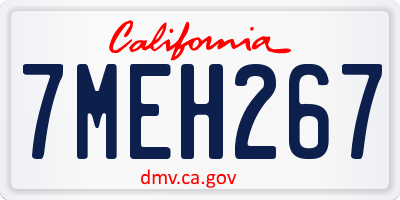 CA license plate 7MEH267