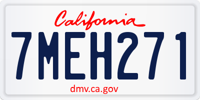 CA license plate 7MEH271
