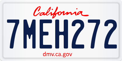 CA license plate 7MEH272