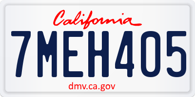 CA license plate 7MEH405