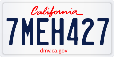CA license plate 7MEH427