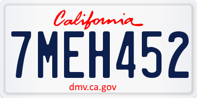 CA license plate 7MEH452