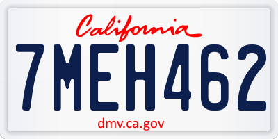 CA license plate 7MEH462