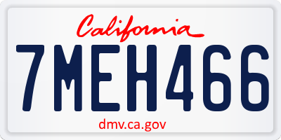 CA license plate 7MEH466