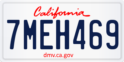CA license plate 7MEH469