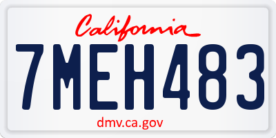 CA license plate 7MEH483