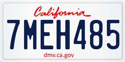 CA license plate 7MEH485