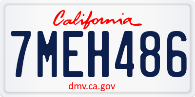 CA license plate 7MEH486