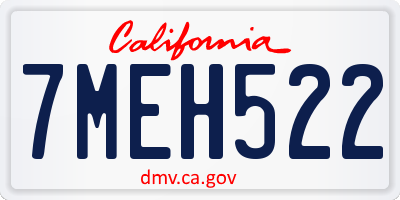 CA license plate 7MEH522