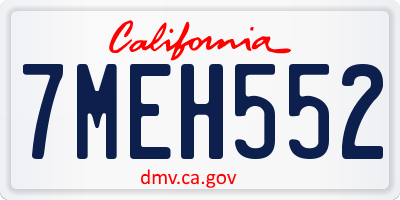 CA license plate 7MEH552