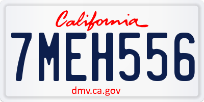 CA license plate 7MEH556