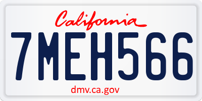 CA license plate 7MEH566