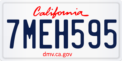 CA license plate 7MEH595