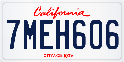 CA license plate 7MEH606