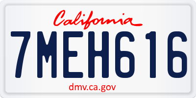 CA license plate 7MEH616