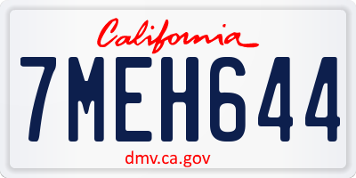 CA license plate 7MEH644