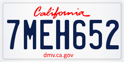 CA license plate 7MEH652