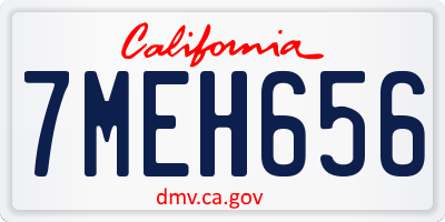 CA license plate 7MEH656