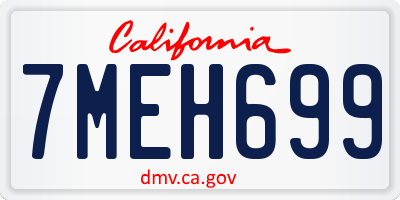 CA license plate 7MEH699