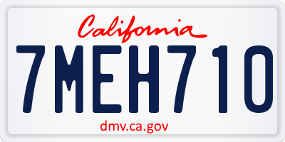 CA license plate 7MEH710