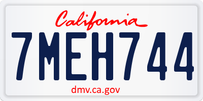 CA license plate 7MEH744