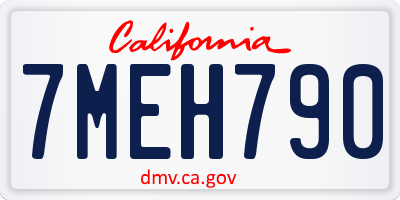 CA license plate 7MEH790