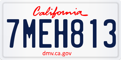 CA license plate 7MEH813