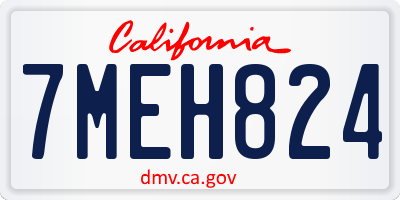 CA license plate 7MEH824