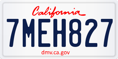 CA license plate 7MEH827
