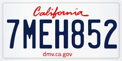 CA license plate 7MEH852
