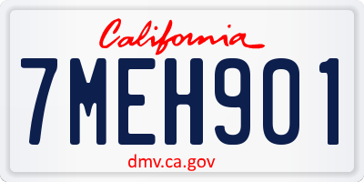 CA license plate 7MEH901