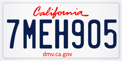 CA license plate 7MEH905