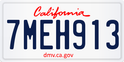 CA license plate 7MEH913