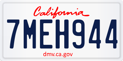 CA license plate 7MEH944