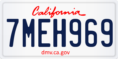 CA license plate 7MEH969