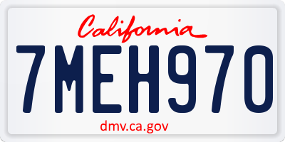 CA license plate 7MEH970