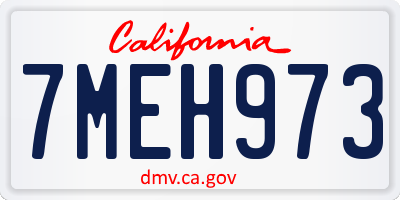 CA license plate 7MEH973