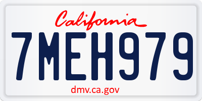 CA license plate 7MEH979