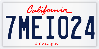 CA license plate 7MEI024