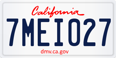 CA license plate 7MEI027